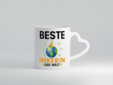 Welt Beste Imkerin | Imkerei - Herz Tasse Weiß