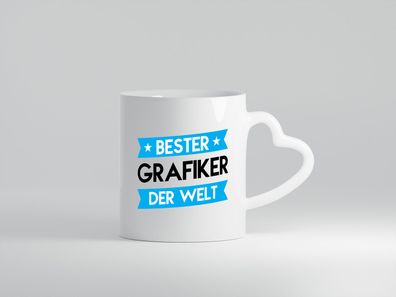 Bester Grafiker | Grafik Design | Grafikdesign - Herz Tasse Weiß