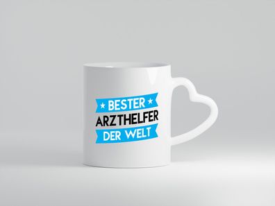 Bester Arzthelfer | Fachangestellter Medizin - Herz Tasse Weiß