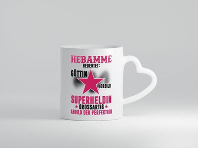 Bedeutung von Hebamme | Geburtshilfe - Herz Tasse Weiß