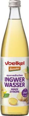 Voelkel 6x Ayurvedisches Ingwer Wasser Minze Zitrone 0,5l