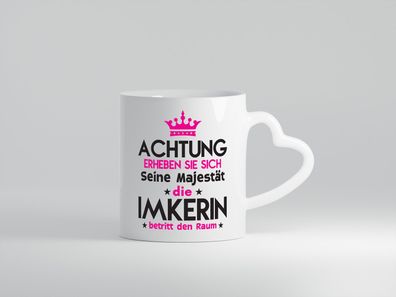 Seine Majestät Imkerin | Imkerei - Herz Tasse Weiß