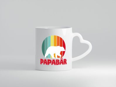 Papabär | Papa Tasse | Vater | Vatertag | Papa Bär - Herz Tasse Weiß