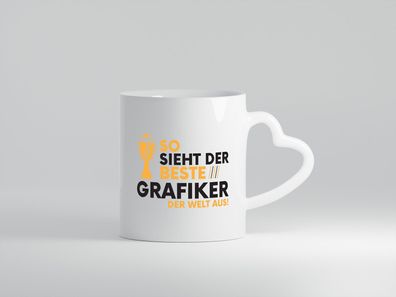 Der Weltbeste Grafiker | Grafik Design | Grafikdesign - Herz Tasse Weiß