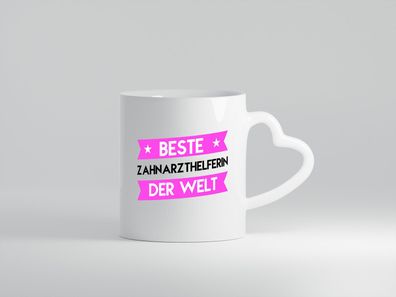 Beste Zahnarzthelferin | Zahnmedizin - Herz Tasse Weiß