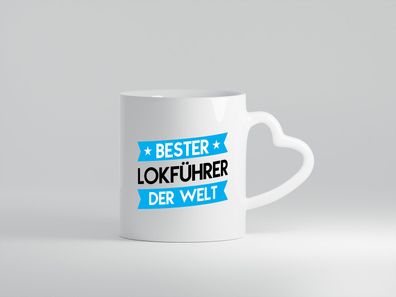 Bester Lokführer | Zug | Beruf - Herz Tasse Weiß