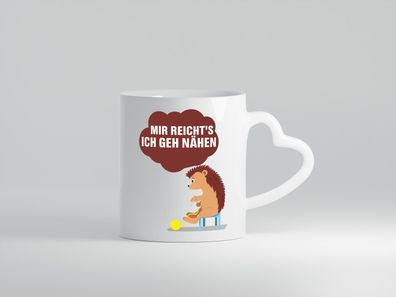 Ich geh nähen | Näherin Tasse | Schneider | Schneiderin - Herz Tasse Weiß