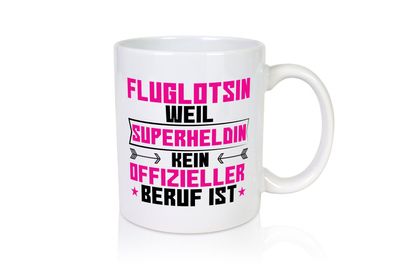 Superheldin Fluglotsin | Flughafen | Flugverkehr - Tasse Weiß