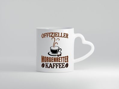 Morgenretter Kaffee | Kaffeetrinker Tasse | Büro Humor - Herz Tasse Weiß