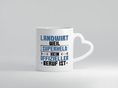 Superheld Landwirt | Bauer | Landwirtschaft - Herz Tasse Weiß