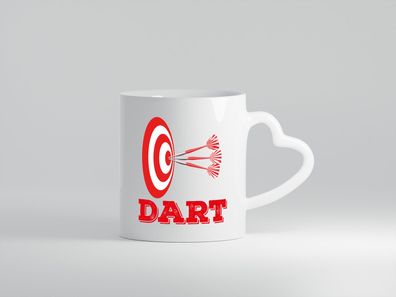 Dartspieler Tasse | Dart | Hobby | Motiv | Spieler - Herz Tasse Weiß