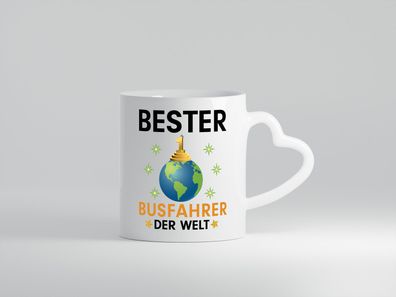 Welt Bester Busfahrer | Berufsfahrer | Fahrer - Herz Tasse Weiß