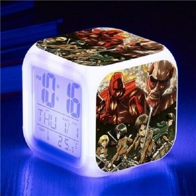 Anime/Manga Attack on Titan - Digitaluhr-Wecker + Licht + Temperatur + Datum