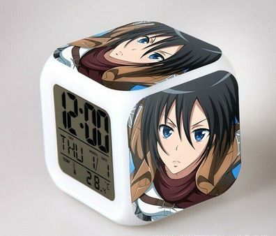 Anime/Manga Attack on Titan Mikasa Digitaluhr/Wecker + Licht + Temperatur + Datum