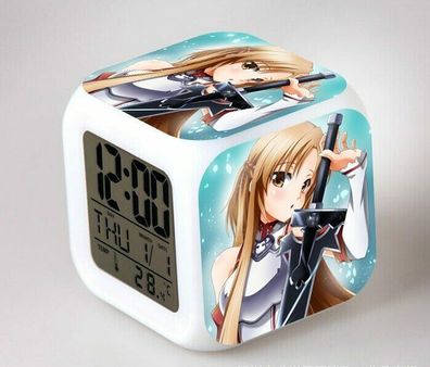 Anime Sword Art Online SAO Asuna Digitaluhr/Wecker - Licht + Temperatur + Datum