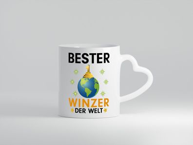 Welt Bester Winzer | Weinbauer | Wein - Herz Tasse Weiß