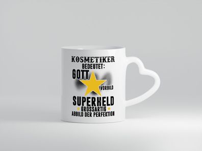 Bedeutung von Kosmetiker | Kosmetik | Stylist | Visagist - Herz Tasse Weiß