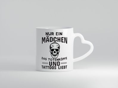 Totenköpfe und Tattoos - Herz Tasse Weiß