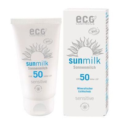 eco cosmetics Sonnenmilch LSF 50 mit Himbeere und Granatapfel 75ml