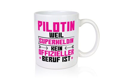 Superheldin Pilotin | Definition Piloten - Tasse Weiß