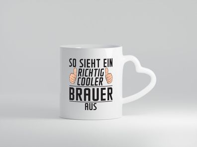 Richtig Cooler Brauer | Bier Brauer | Brauerei - Herz Tasse Weiß