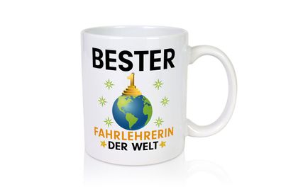 Welt Beste Fahrlehrerin| Fahrschule - Tasse Weiß