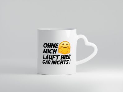 Ohne mich - Herz Tasse Weiß