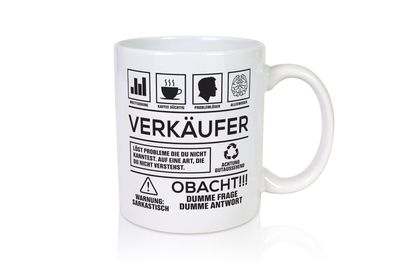 Achtung Probleme Verkäufer | Kollege | Verkaufsjob - Tasse Weiß