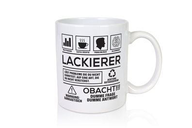 Achtung Probleme Lackierer | Definition lackieren - Tasse Weiß