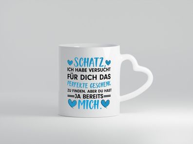 Perfekt für Schatz | Pärchen Tasse | Valentinstag - Herz Tasse Weiß
