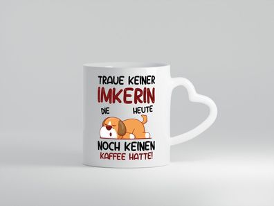 Traue keiner Imkerin | Imkerei - Herz Tasse Weiß