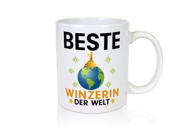 Welt Beste Winzerin | Weinbauer | Wein - Tasse Weiß