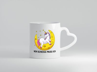 Nen Scheiss muss ich - Herz Tasse Weiß