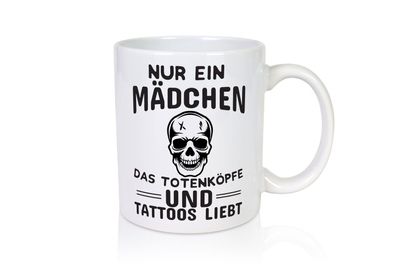 Totenköpfe und Tattoos - Tasse Weiß