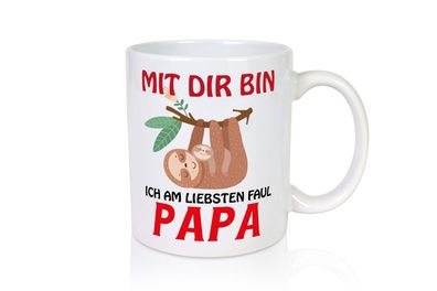 Faultier Papa - Tasse Weiß