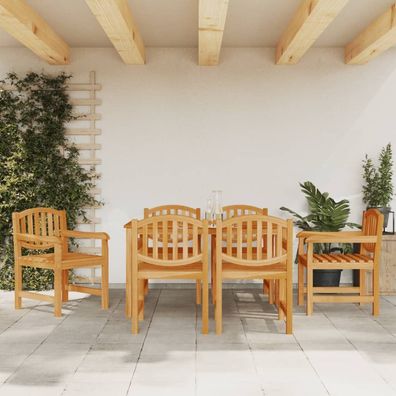 vidaXL 7-tlg. Garten-Essgruppe Massivholz Teak