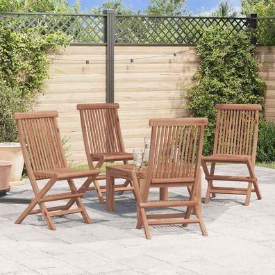 vidaXL Klappbare Gartenstühle 4 Stk. Massivholz Teak