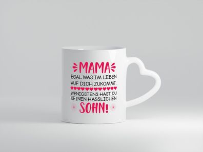 Mama Sohn | Spruch Tasse | lustiger Spruch | Muttertag - Herz Tasse Weiß