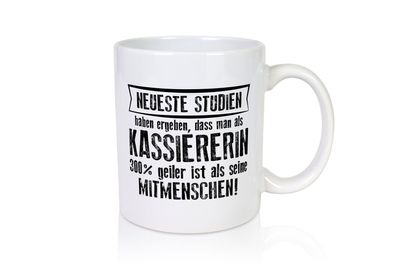 Neuste Studien: Kassiererin - Tasse Weiß