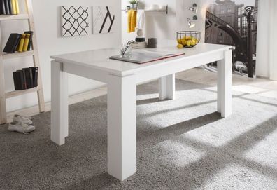 Esstisch Küchentisch in weiß ausziehbar 160 - 200 cm bis 8 Personen Esszimmer Tisch