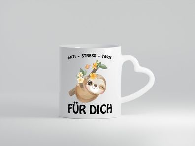 Anti Stress Tasse für dich - Herz Tasse Weiß