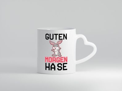 Guten Morgen Hase - Herz Tasse Weiß