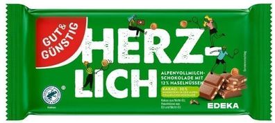 G&G Alpenmilchschokolade mit Haselnüssen 100 g aus Deutschland