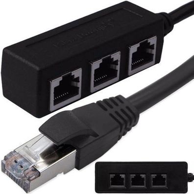 LAN splitter 1 auf 3, RJ45 Ethernet Splitter Verlängerung Coupler Adapter Retoo