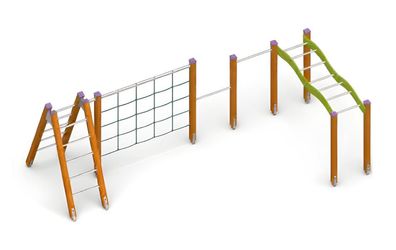 Spielplatz Kletterkombination Seilweg Übungsbrücke Abenteuerplatz Freizeitbrücke