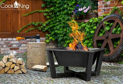 Premium Feuerschale 70cm x 70cm Gartenfeuer Feuerstelle Lagerfeuer