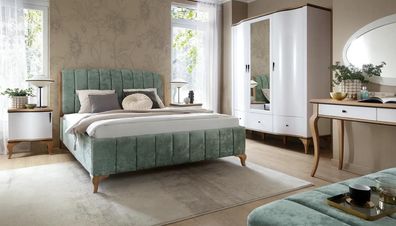 Schlafzimmer Set Bett Doppelbett 2? Nachttische Kleiderschrank Garnitur 4Tlg