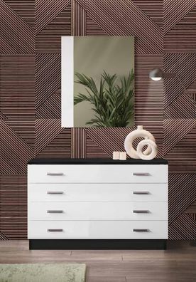 Kommoden Set Italienischer Stil Möbel Holz Kommode Spiegel Sideboard Schrank 2Er