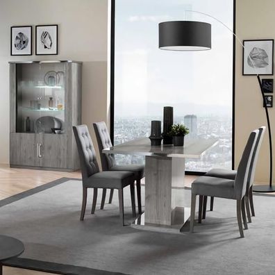 Esszimmer Set 6Tlg Esstisch Mit 4X Stühle Modern Design Luxus Möbel Komplett Neu