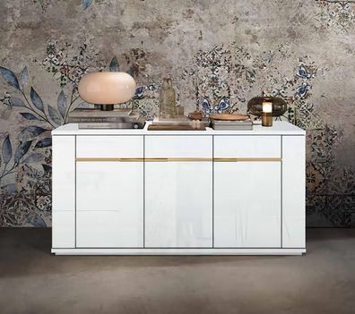 Designer Kommode Anrichte Schrank Regal Holz Luxus Kommoden Sideboard Neu